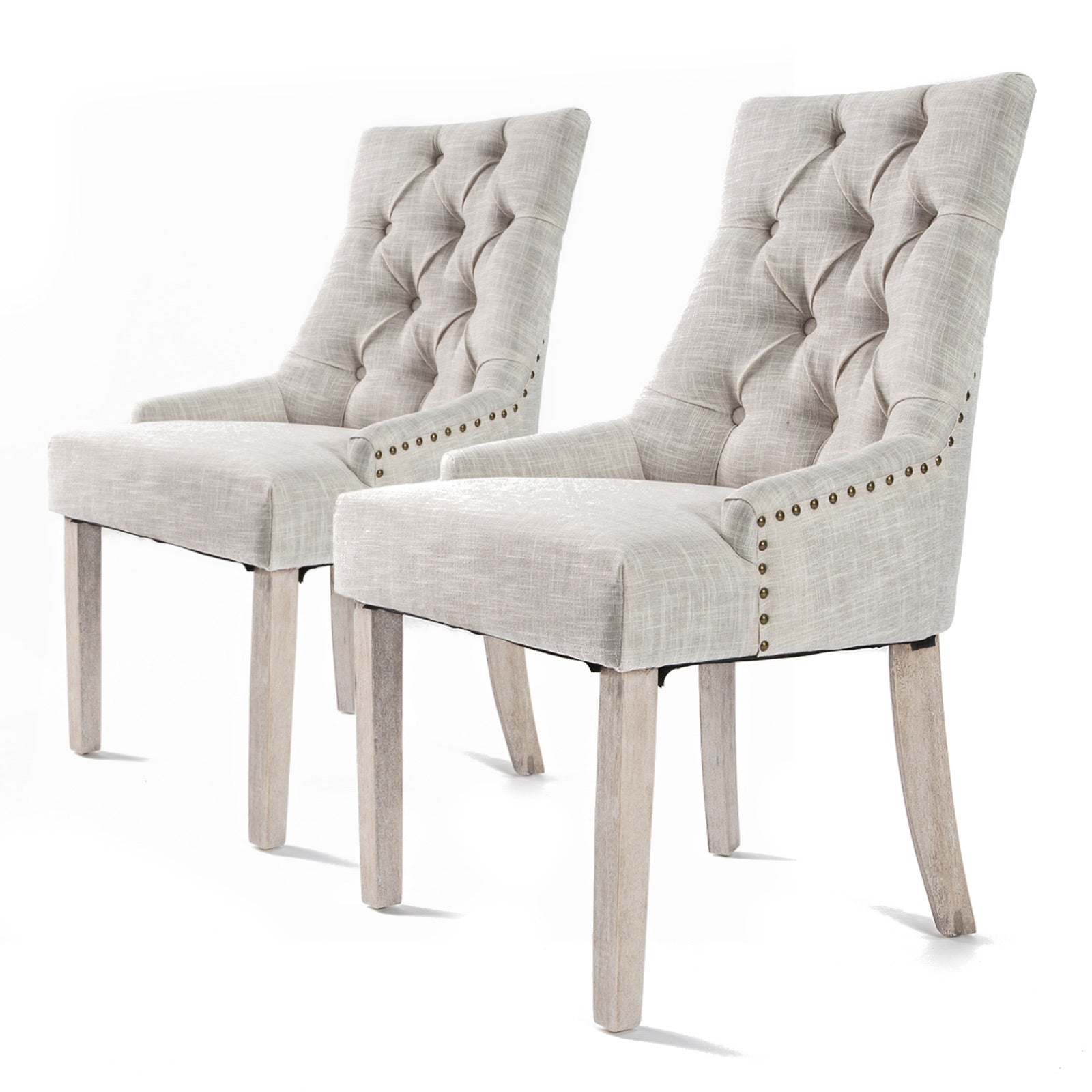 Set of 2 Lisette Amour French Provincial Dining Chairs - Cream