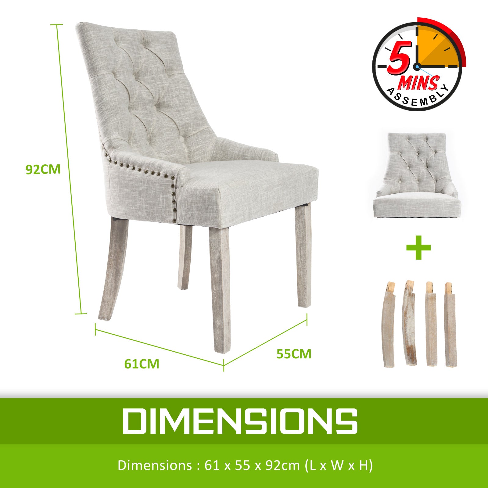 Lisette Amour French Provincial Dining Chair - Cream