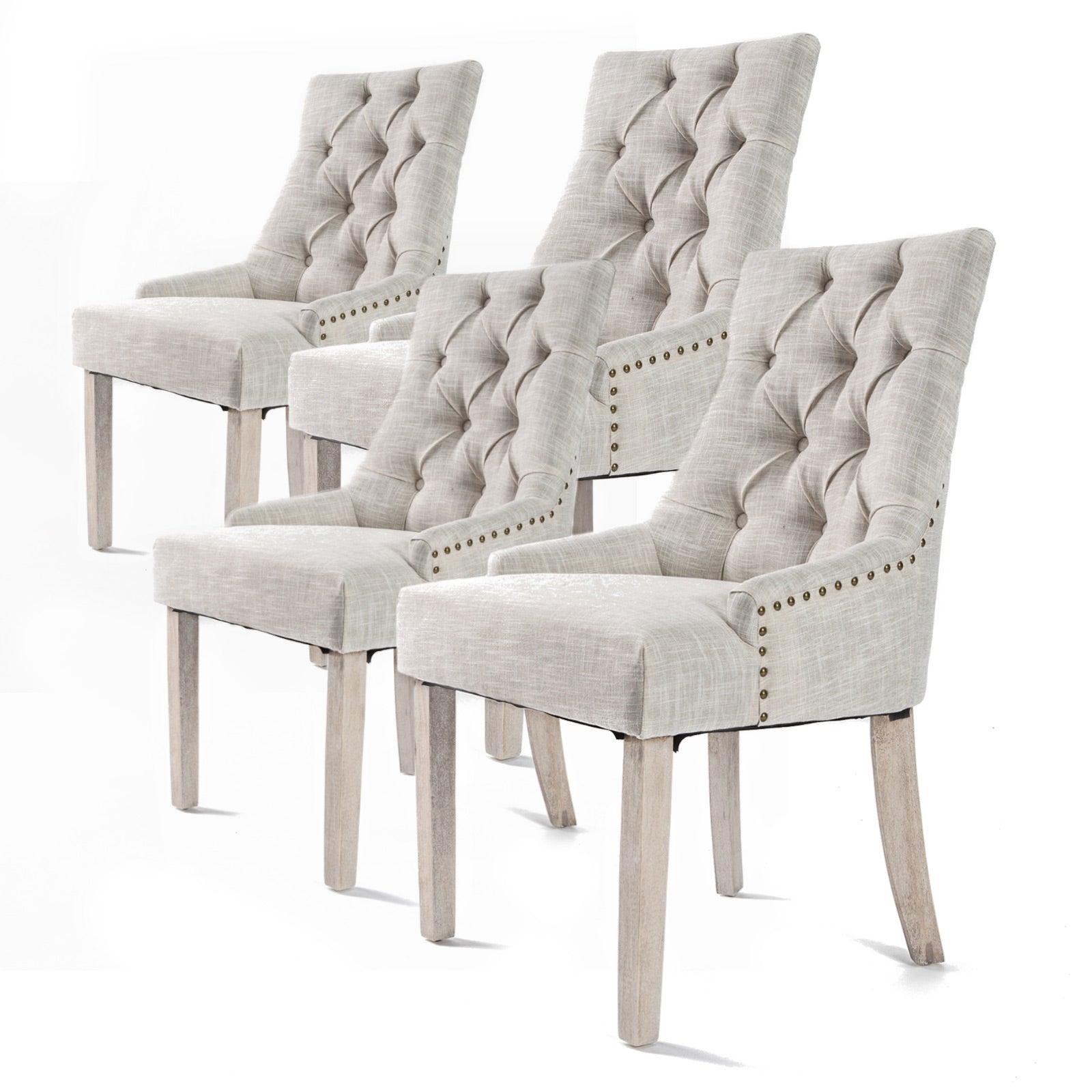 Set of 4 Lisette Amour French Provincial Dining Chairs - Cream