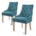 Set of 2 Lisette Amour French Provincial Dining Chairs - Dark Blue
