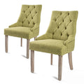 Set of 2 Lisette Amour French Provincial Dining Chairs - Green