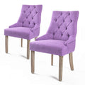 Set of 2 Lisette Amour French Provincial Dining Chairs - Violet
