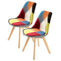 Set of 2 Helena Retro Dining Chairs - Multicolour