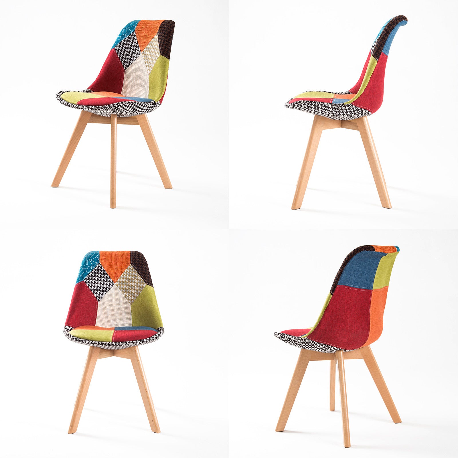 Set of 2 Helena Retro Dining Chairs - Multicolour