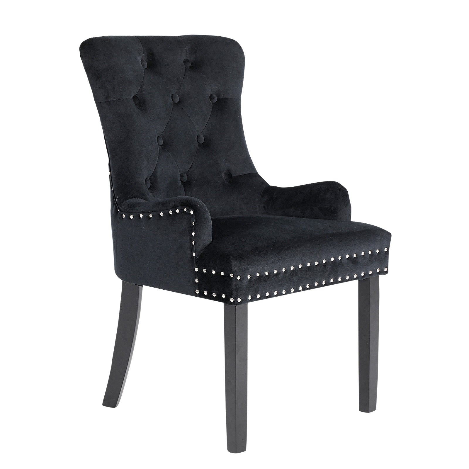 Lucienne French Provincial Velvet Dining Chair - Black