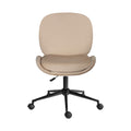 Office Desk Chair - Velvet Armless Swivel Study Seat OVOID PALE KHAKI