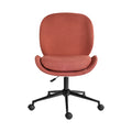 Office Desk Chair - Linen Fabric Armless Swivel Study Seat OVOID EARTHY RED