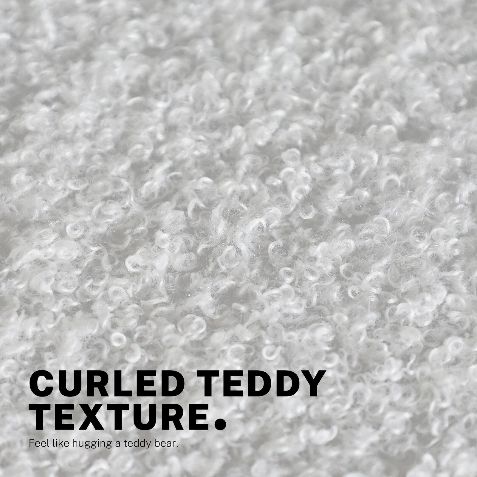 Office Desk Chair - Teddy Boucle Armless Swivel Study Seat OVOID WHITE