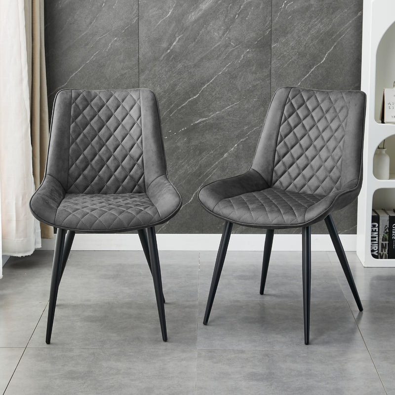 Set of 2 Tyler Fabric Chairs Grey