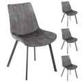 Set of 4 Sloane Fabric Dining Chairs - Grey