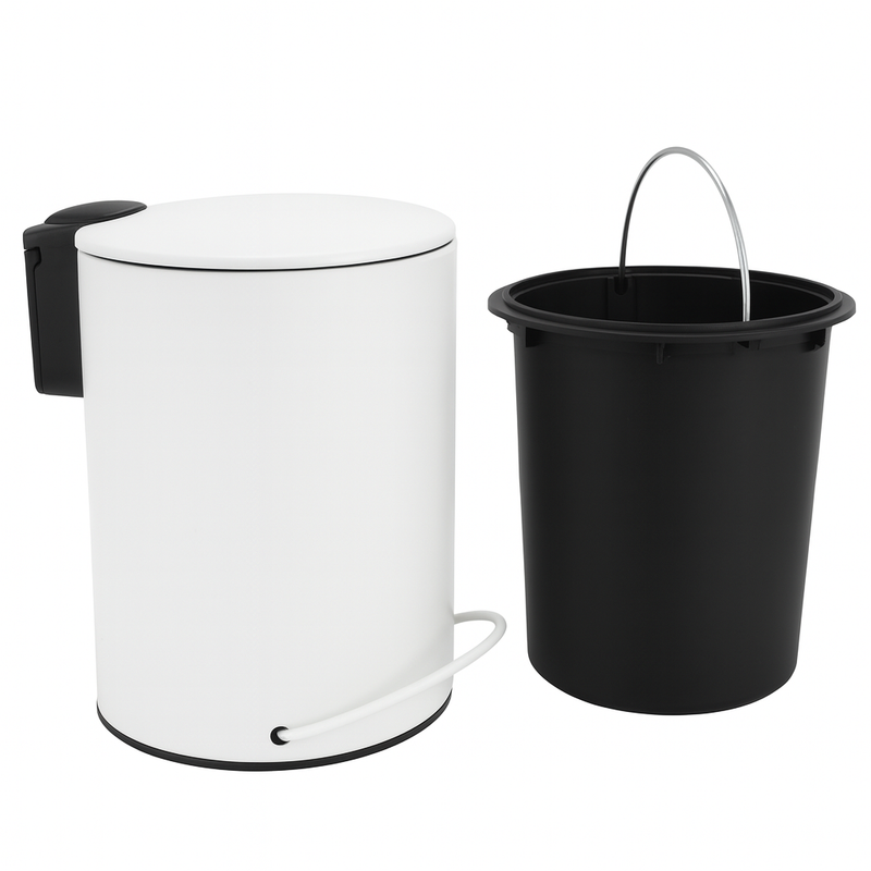3L Soft Close Pedal Bin White