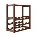 Bamboo Wine Rack Free Standing 15 Bottles with 6 Glasses Holder Storage in Dark Brown