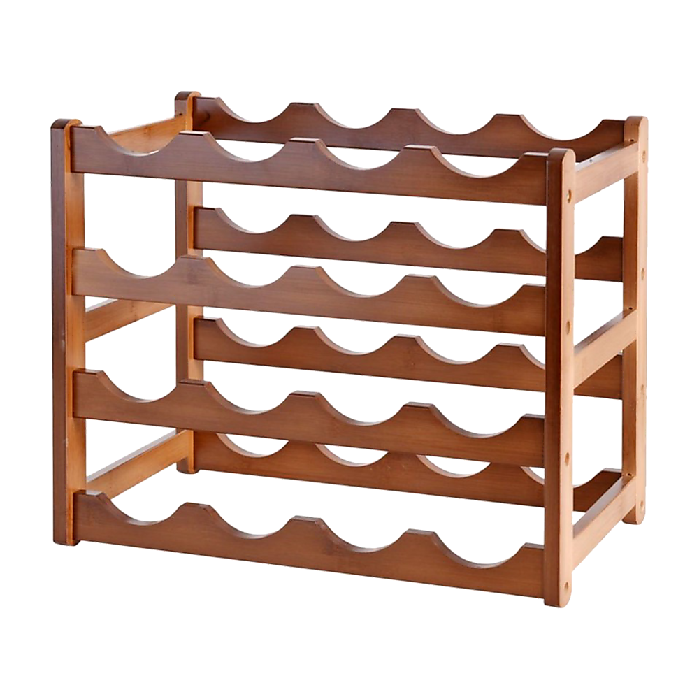 Bamboo Stackable Modular Freestanding Countertop Wine Shelf Rack