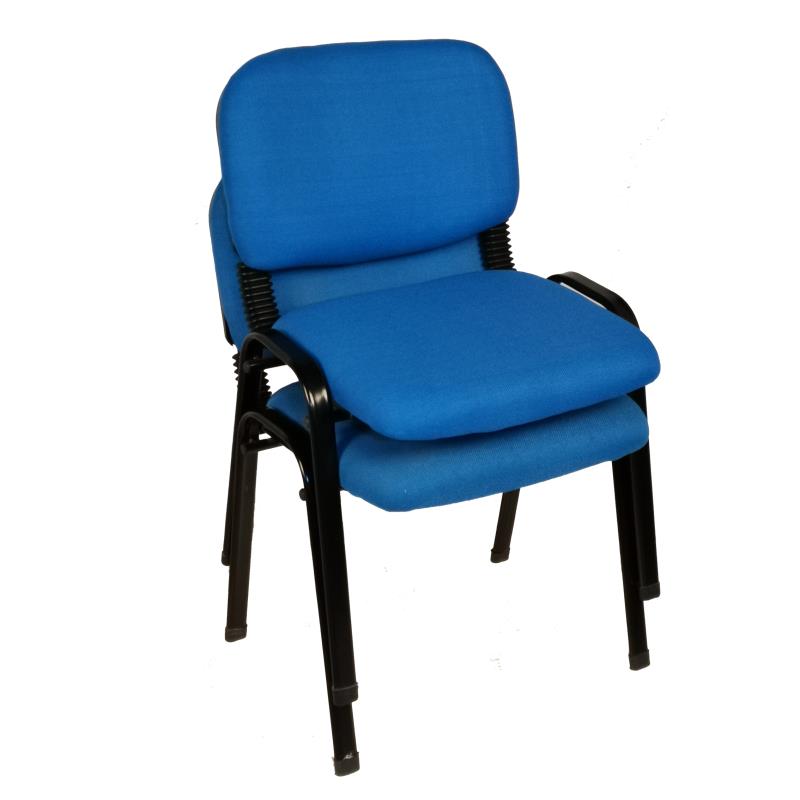 Set of 7 Stackable Office Conference Visitor & Community Chairs - Blue