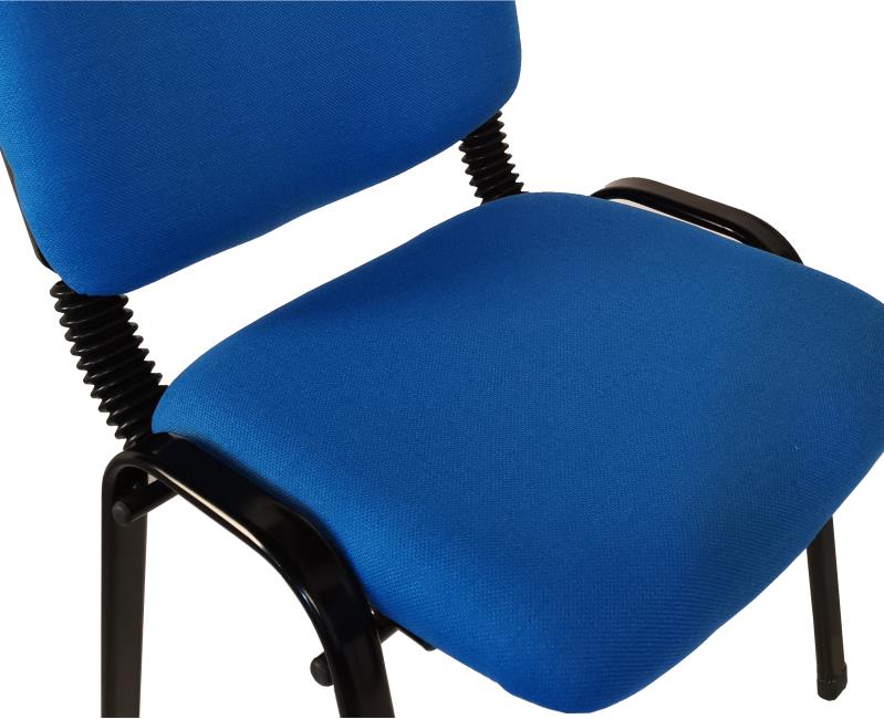 Set of 7 Stackable Office Conference Visitor & Community Chairs - Blue