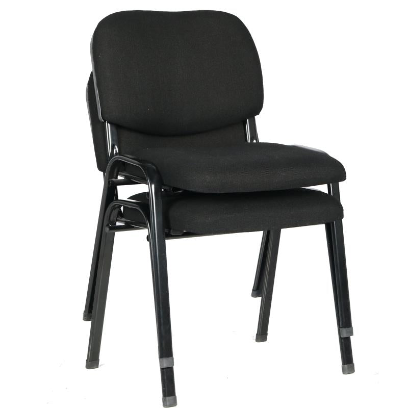 Set of 7 Stackable Office Conference Visitor & Community Chairs - Black