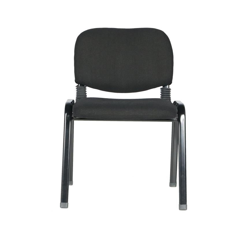 Set of 7 Stackable Office Conference Visitor & Community Chairs - Black