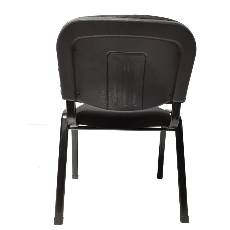 Set of 7 Stackable Office Conference Visitor & Community Chairs - Black