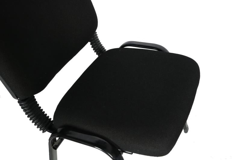 Set of 7 Stackable Office Conference Visitor & Community Chairs - Black