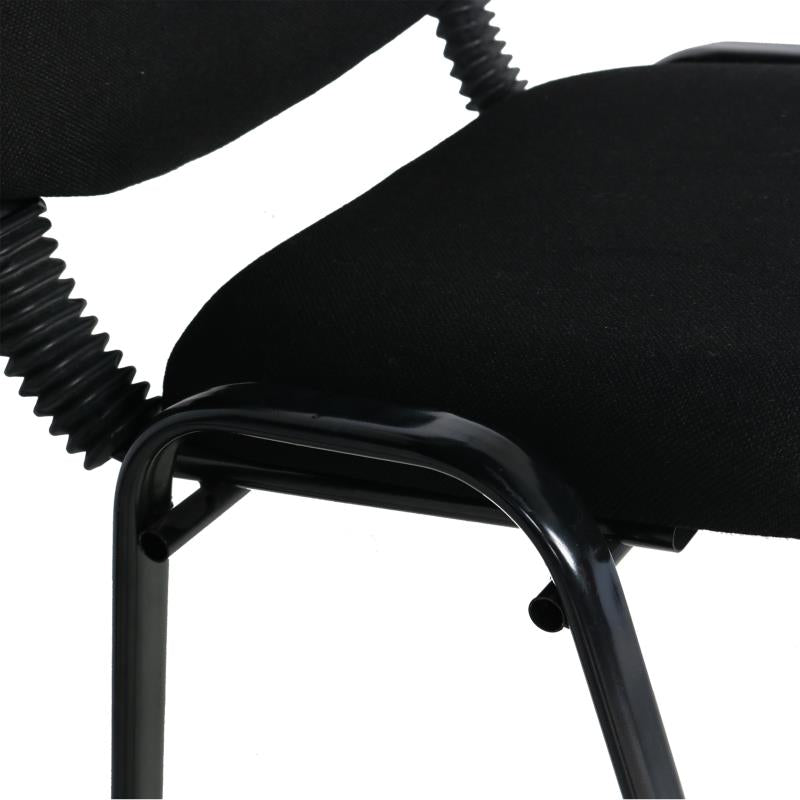 Set of 7 Stackable Office Conference Visitor & Community Chairs - Black