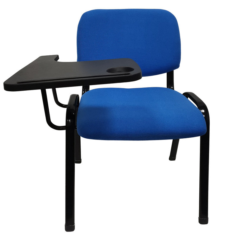 Set of 6 Classroom Lecture Training Chairs with Tabletop - Blue