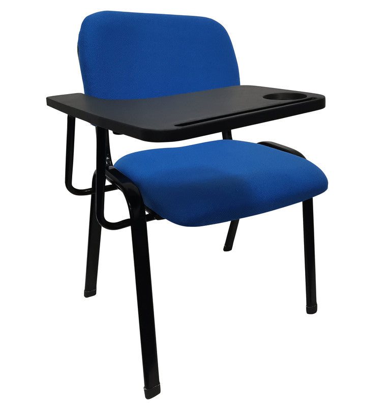 Set of 6 Classroom Lecture Training Chairs with Tabletop - Blue