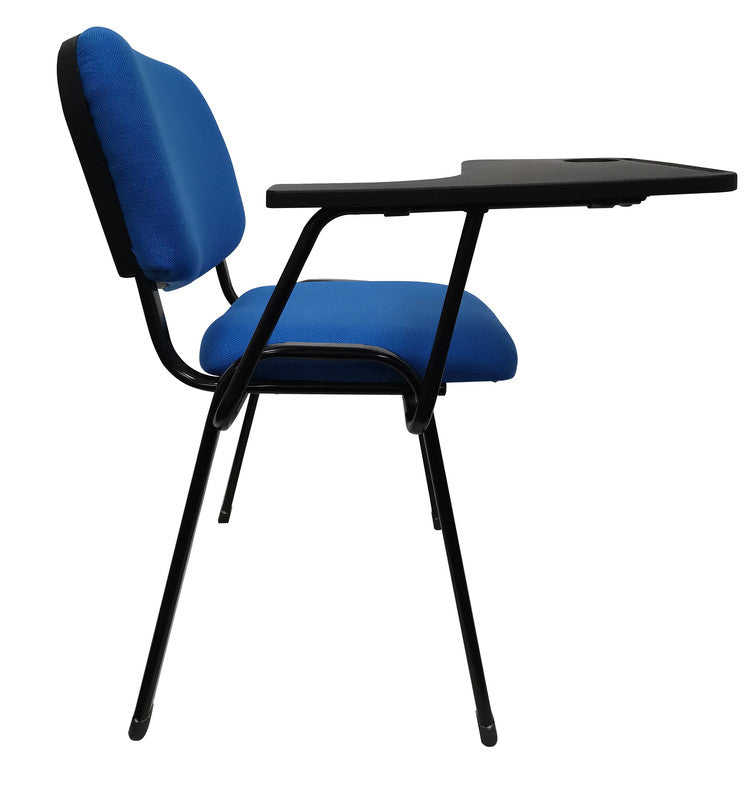 Set of 6 Classroom Lecture Training Chairs with Tabletop - Blue