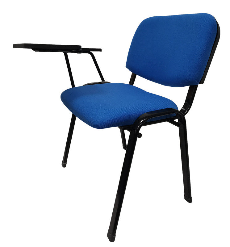 Set of 6 Classroom Lecture Training Chairs with Tabletop - Blue