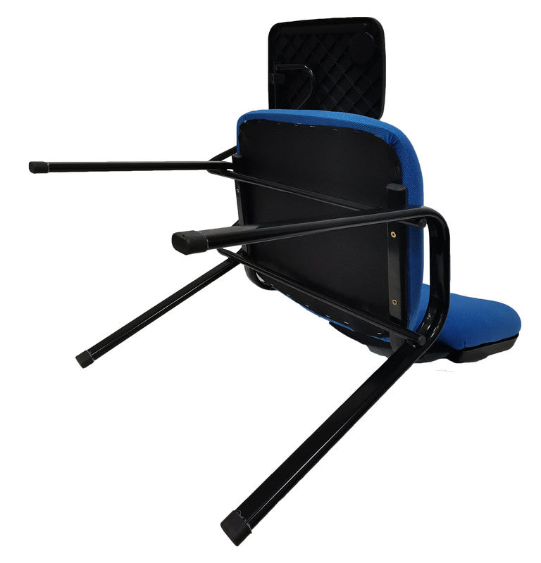 Set of 6 Classroom Lecture Training Chairs with Tabletop - Blue