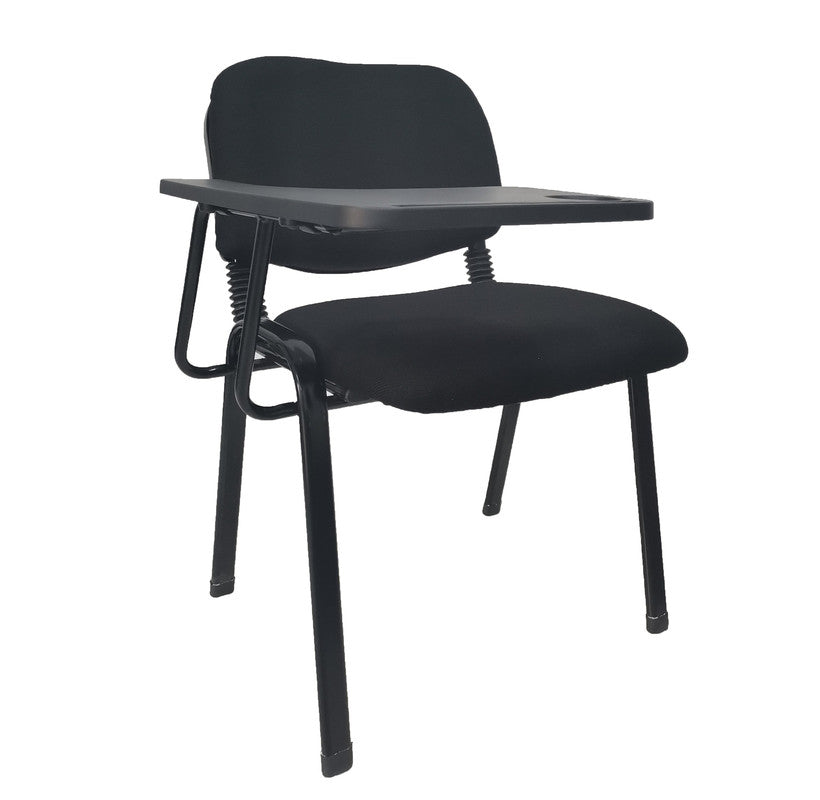 Set of 6 Classroom Lecture Training Chairs with Tabletop - Black