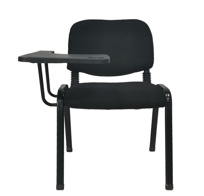 Set of 6 Classroom Lecture Training Chairs with Tabletop - Black