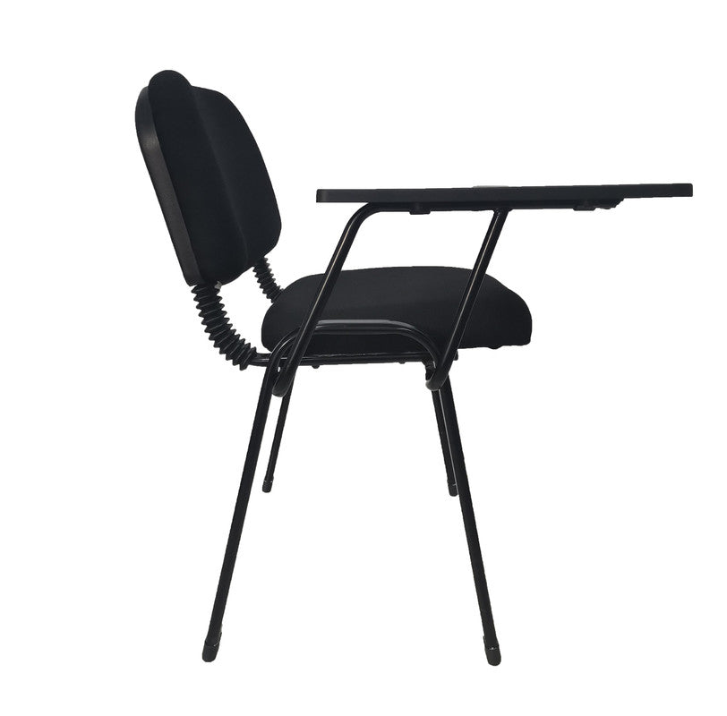 Set of 6 Classroom Lecture Training Chairs with Tabletop - Black