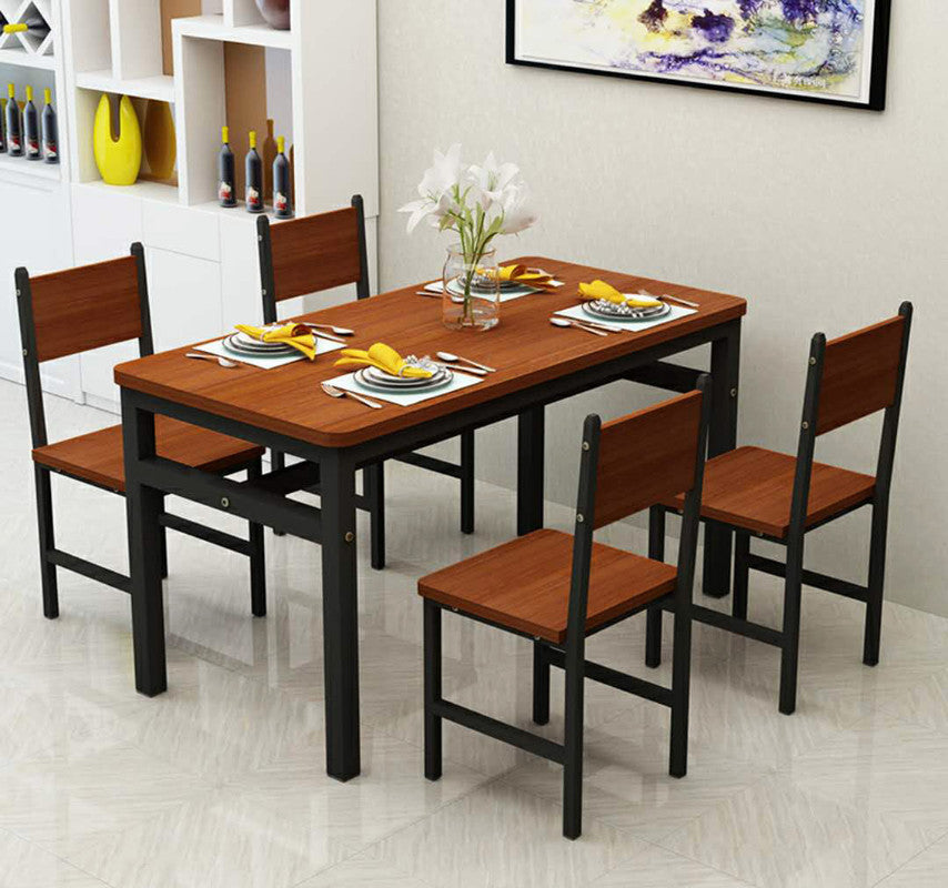 Rebecca 5-Piece Dining Table & Chairs Set - Oak & Black