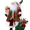 LUXURY SANTA WITH BEAR & ELF 61CM