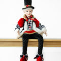 LUXURY CHRISTMAS CAROLLER ELF BLACK/RED 65CM