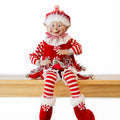 CHRISTMAS CANDY STRIPE BOY ELF RD/WH 65CM