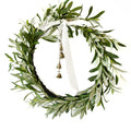 OLIVE WREATH WITH BOW & BELL 61CM