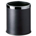 Round Leatherette Black Room Bin