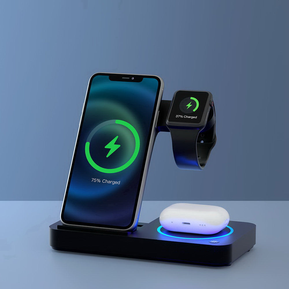 4-in-1 Wireless Charger Station - Black