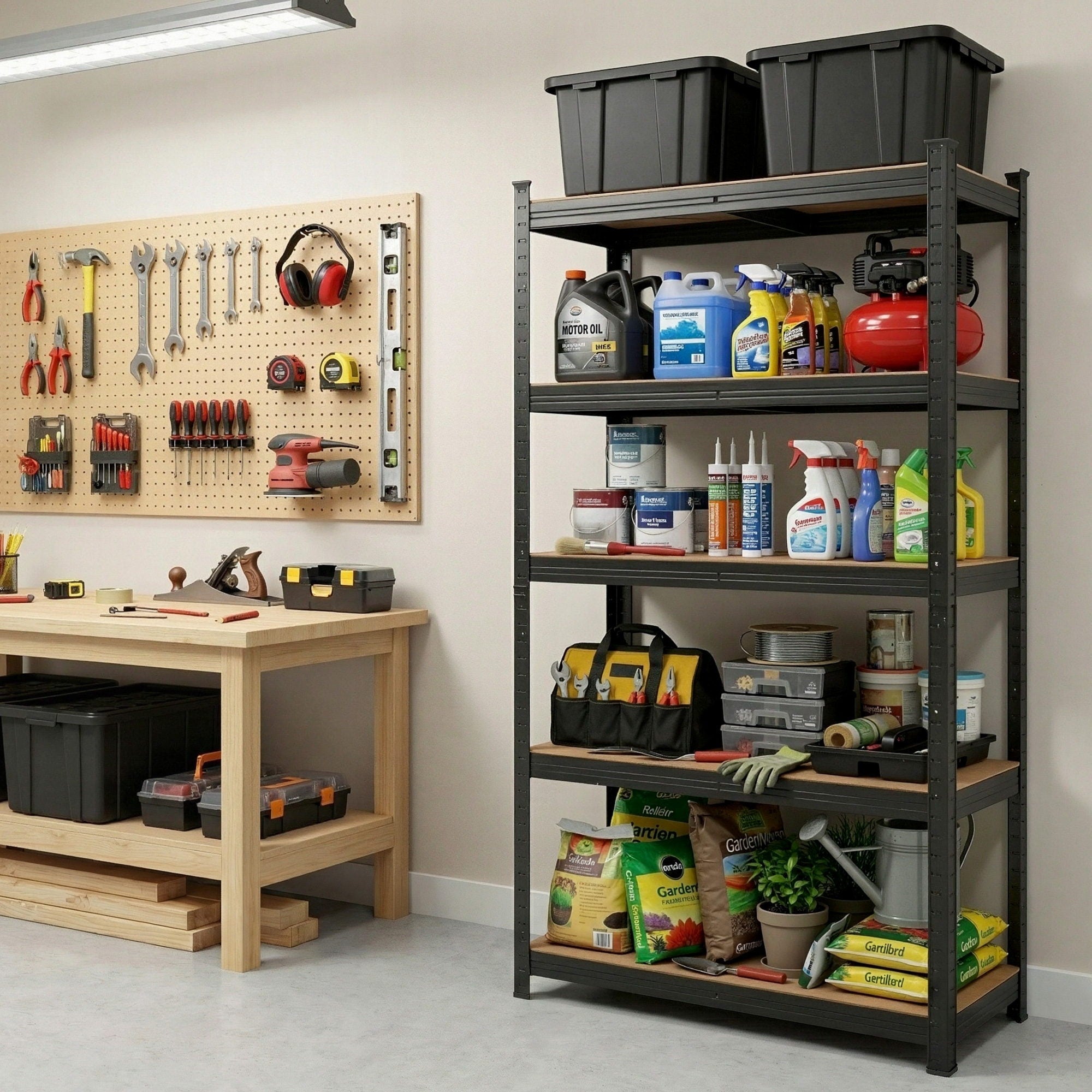 Giantz 5-Tier Garage Shelving Unit 1.6x0.8m Storage Rack Pallet Racking - Black