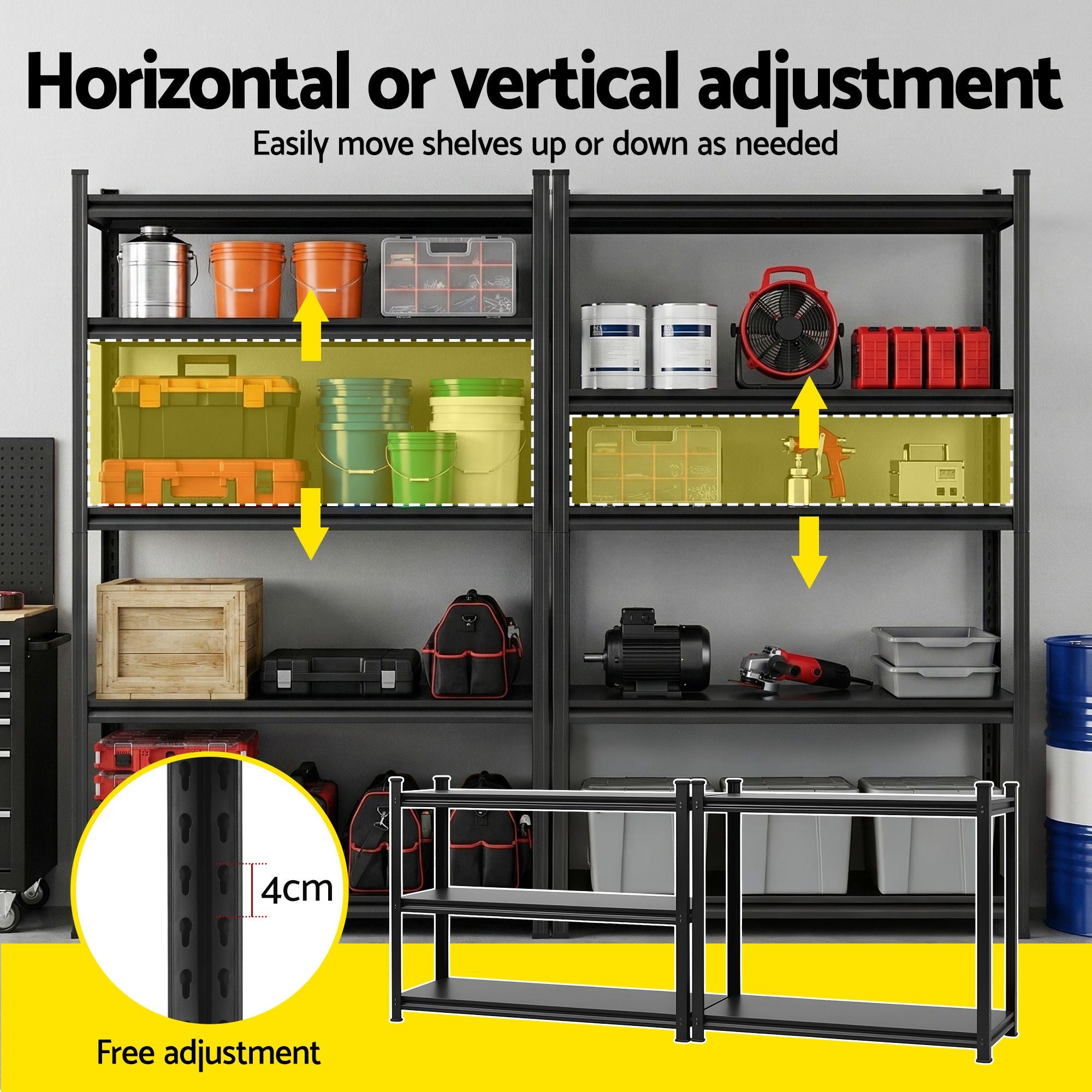 Garage Shelving 2.4X1.8m Warehouse Rack Storage Shelves Workshop Racks Steel