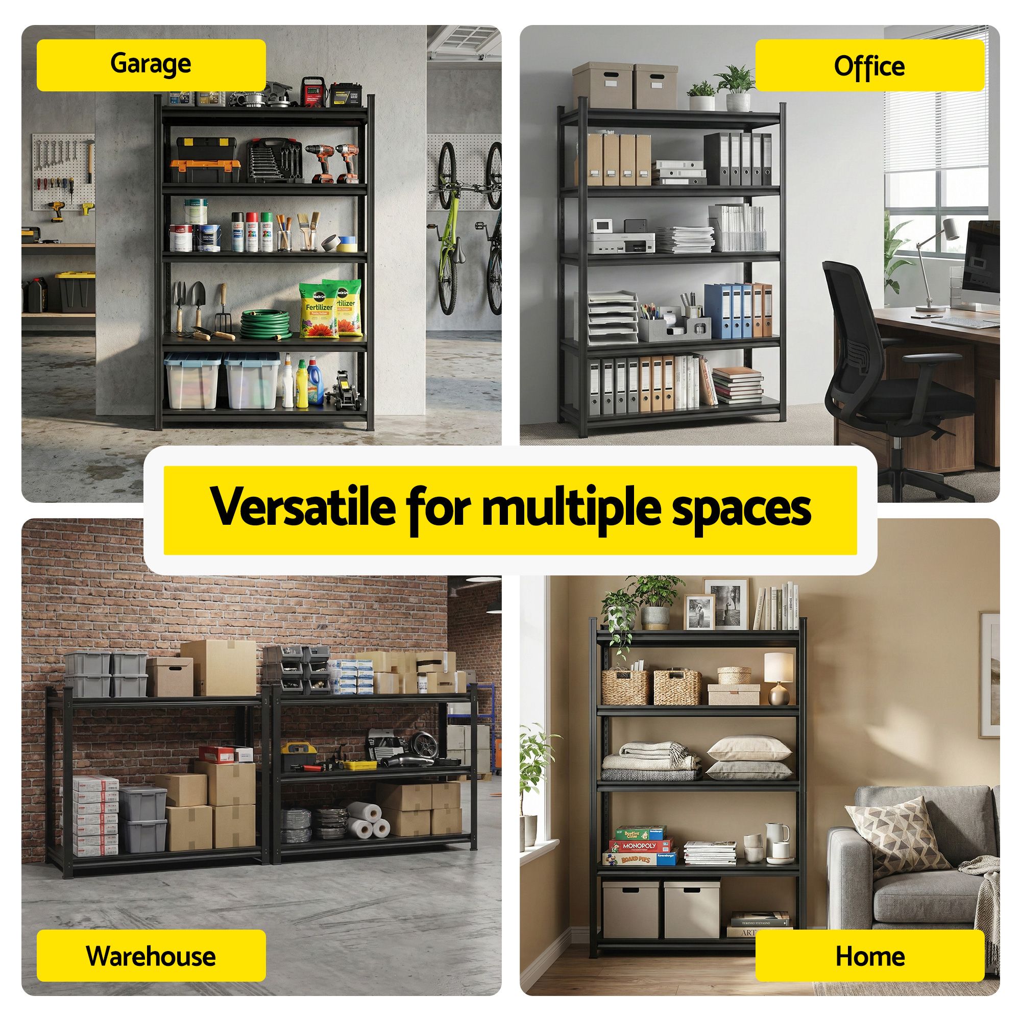 Garage Shelving 2.4X1.8m Warehouse Rack Storage Shelves Workshop Racks Steel