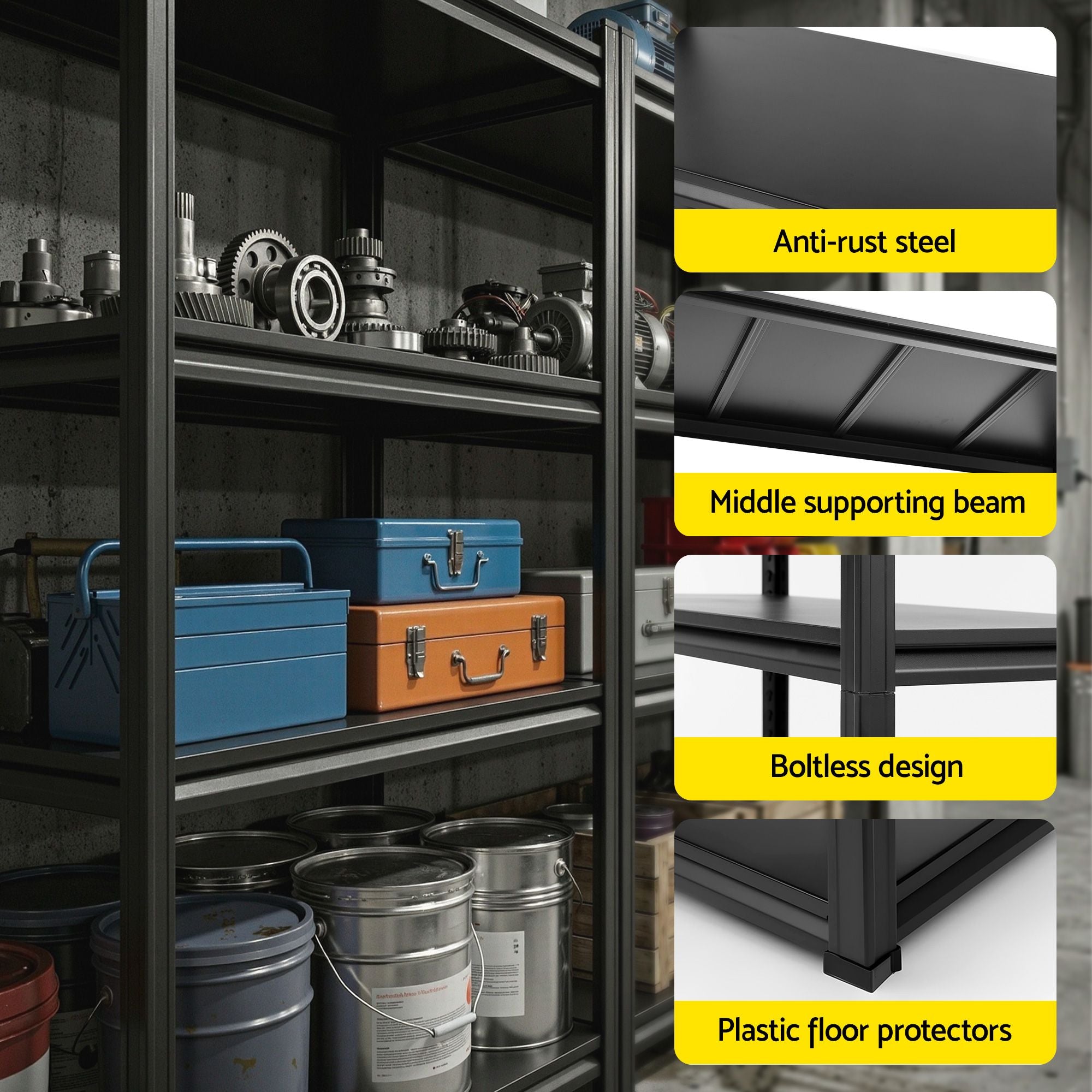 Garage Shelving 2.4X1.8m Warehouse Rack Storage Shelves Workshop Racks Steel