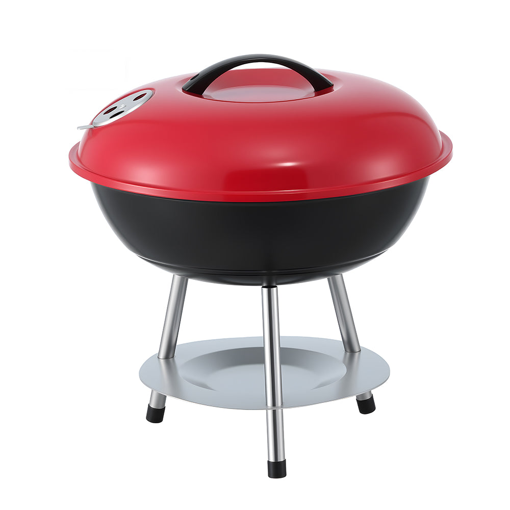 Charcoal BBQ Grill Portable with Lid for Camping Outdoor