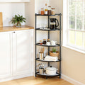 5-Tier Metal Kitchen Corner Shelf Rack Stand for Microwave Storage - Black