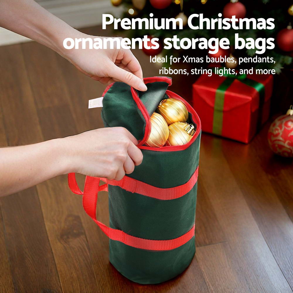 Christmas Baubles Storage Bag Xmas Ornaments Bag Container Green