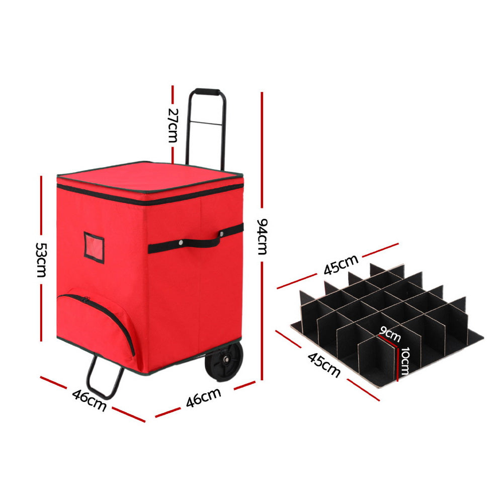 Christmas Baubles Storage Cart Roller 125 Dividers