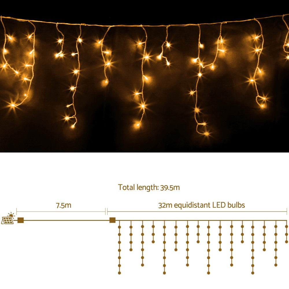 32M Christmas Lights Icicle String Light 960 LED Decor Warm White