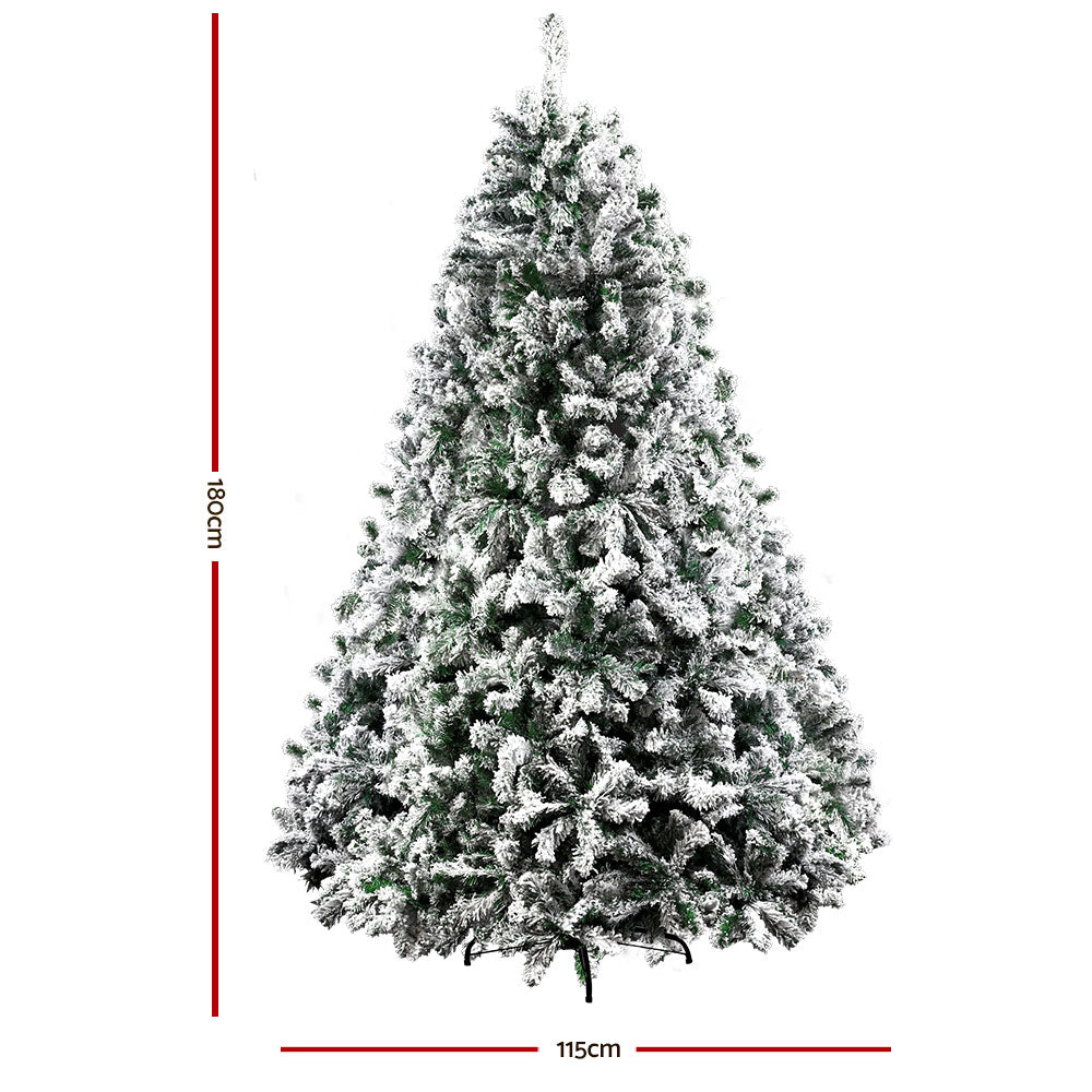 6FT / 1.8M Snowy Christmas Tree - 758 Tips