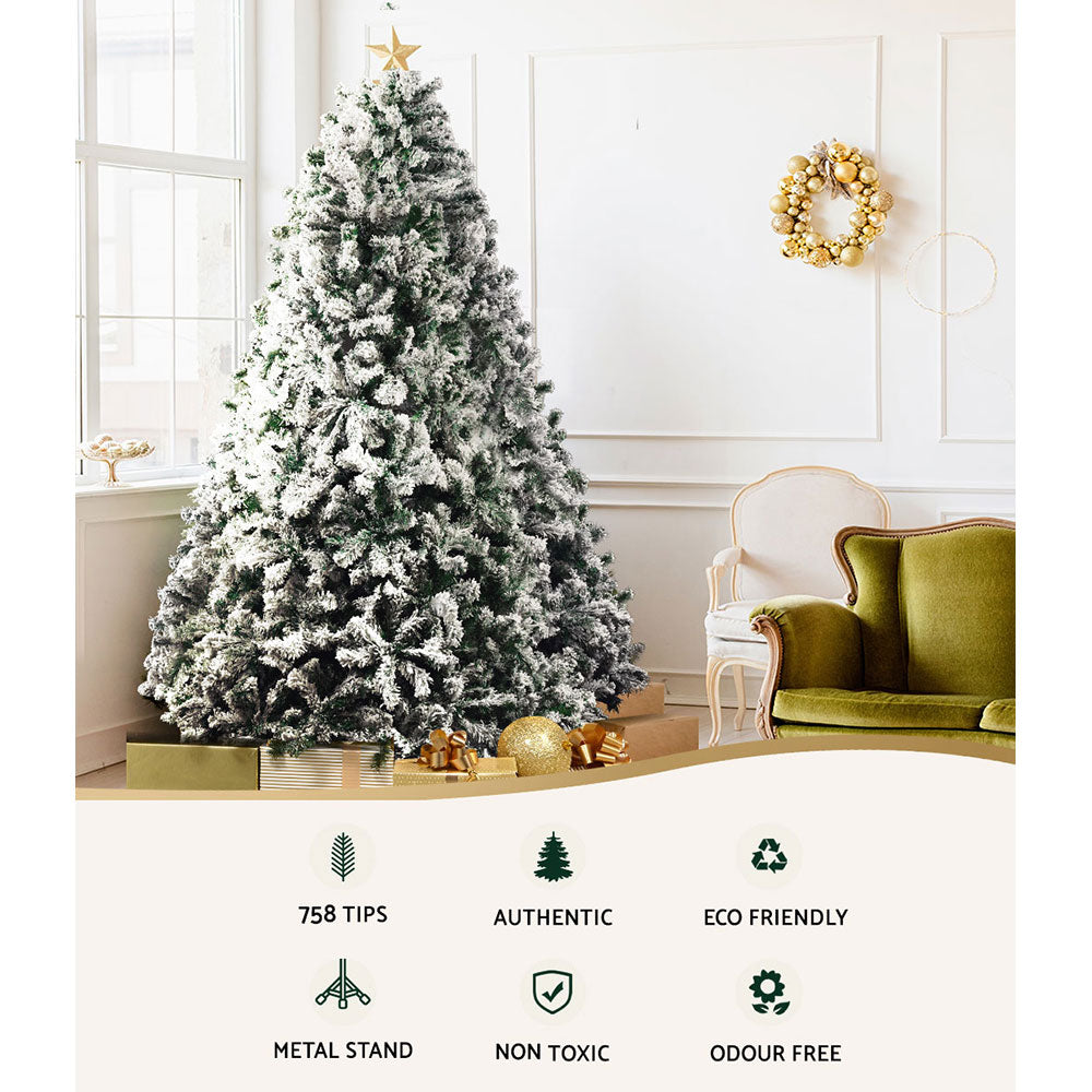 6FT / 1.8M Snowy Christmas Tree - 758 Tips